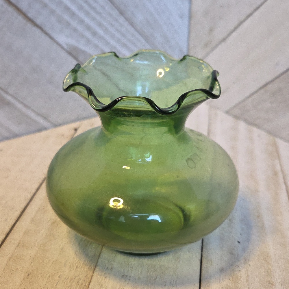 Small Pale Green Glass Vintage Vase